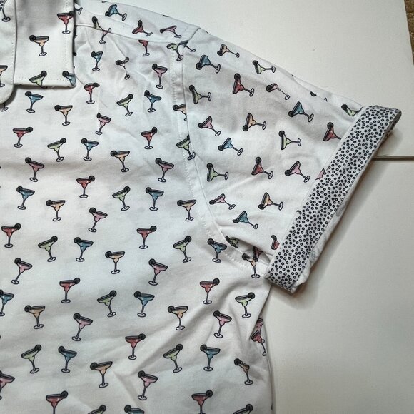 Stone Rose Margarita Graphic Print Short Sleeve Button Up Shirt SZ XL TG Polo - Picture 7 of 16